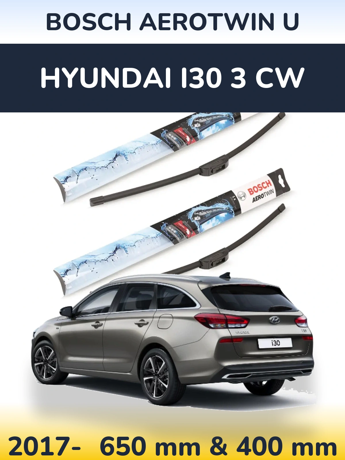 Torkarblad BOSCH AeroTwin U för Hyundai i30 3 CW