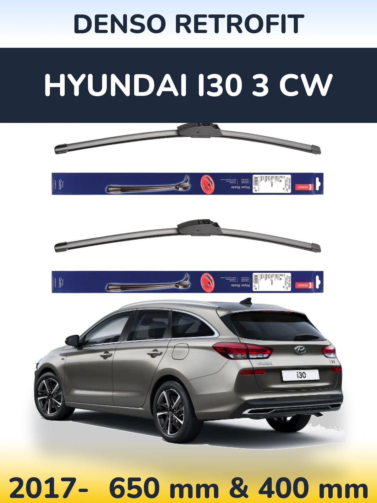 Torkarblad Denso Retrofit för Hyundai i30 3 CW