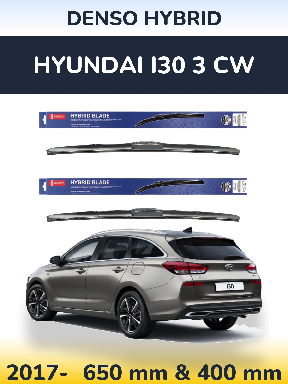 Torkarblad Denso Hybrid för Hyundai i30 3 CW