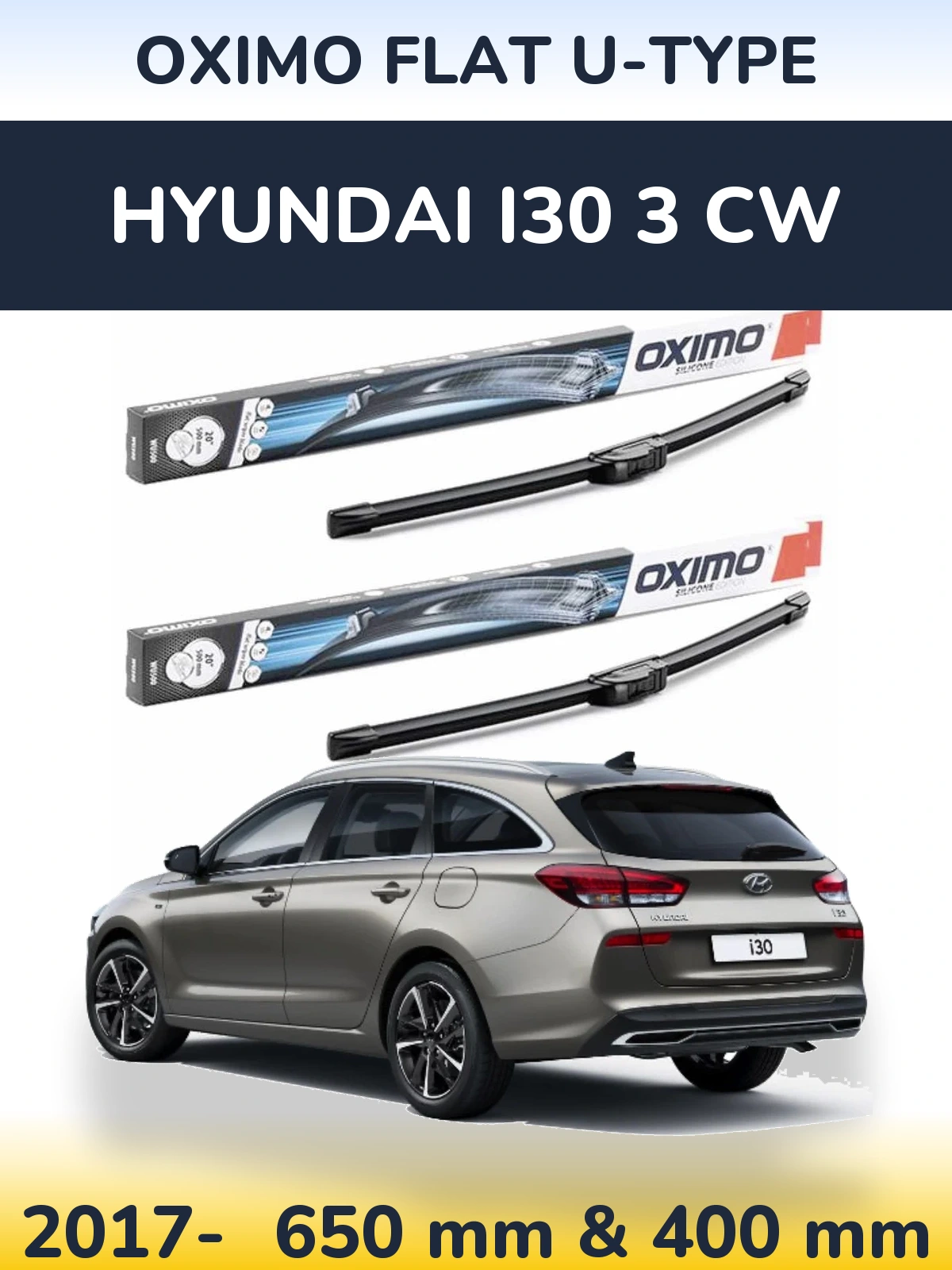 Torkarblad Oximo Flat U-type för Hyundai i30 3 CW