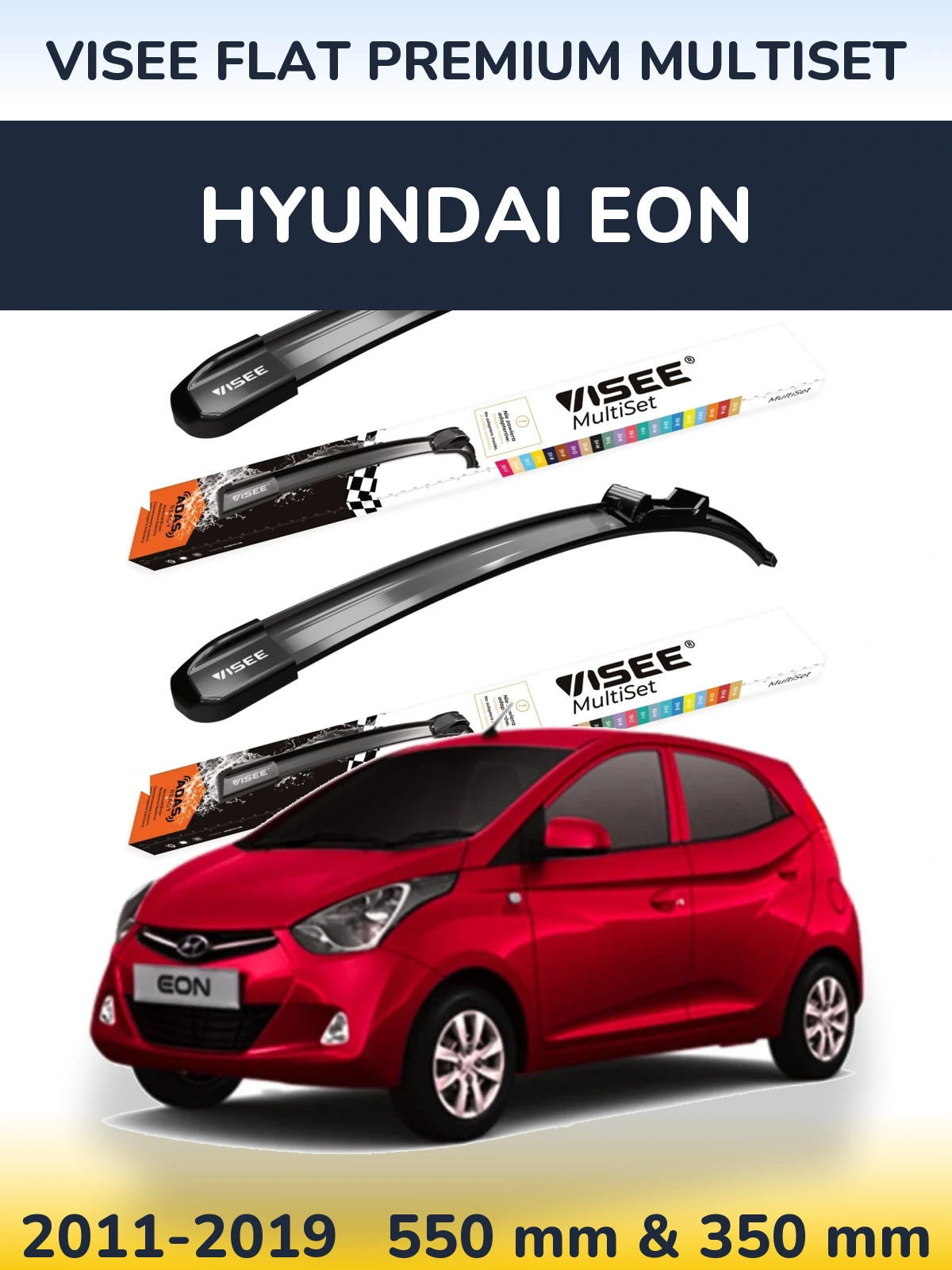 Torkarblad VISEE FLAT PREMIUM MultiSet för Hyundai EON