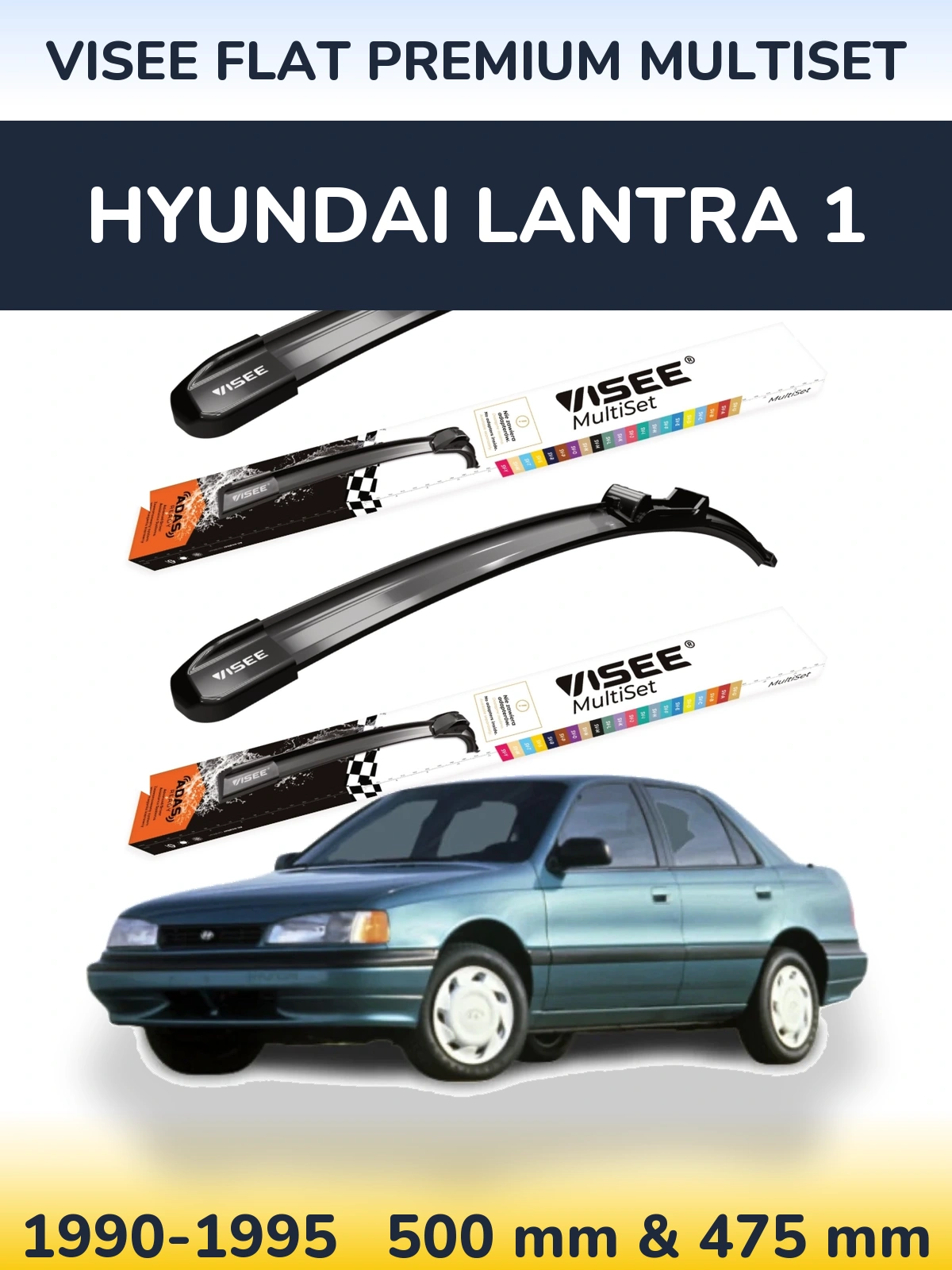 Torkarblad VISEE FLAT PREMIUM MultiSet för Hyundai Lantra 1