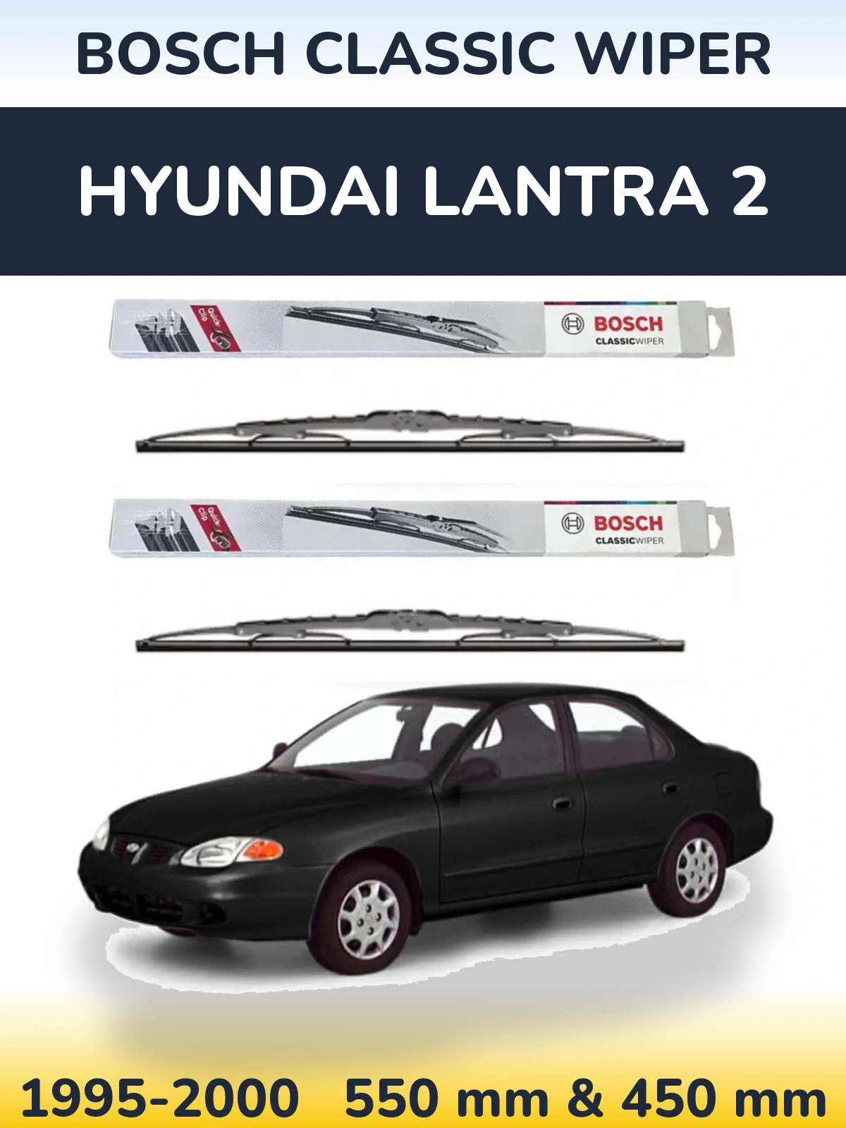 Torkarblad BOSCH Classic Wiper för Hyundai Lantra 2