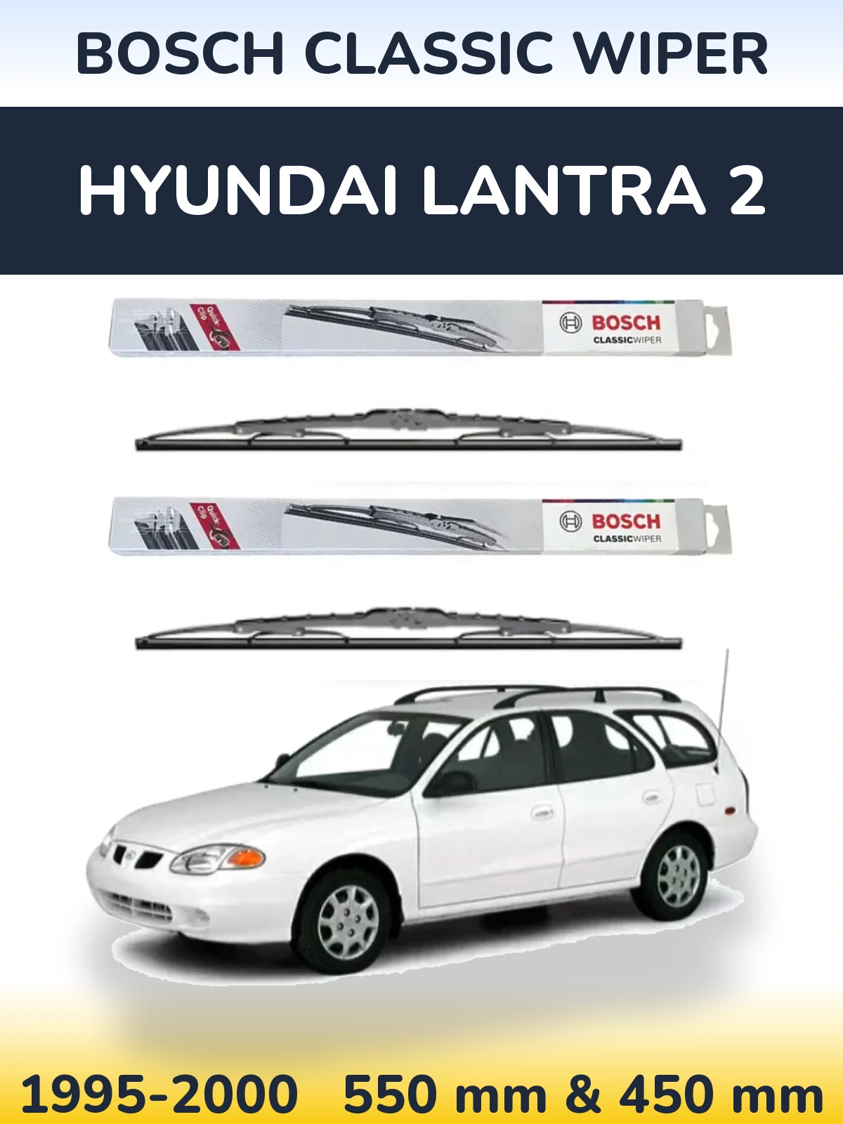 Torkarblad BOSCH Classic Wiper för Hyundai Lantra 2