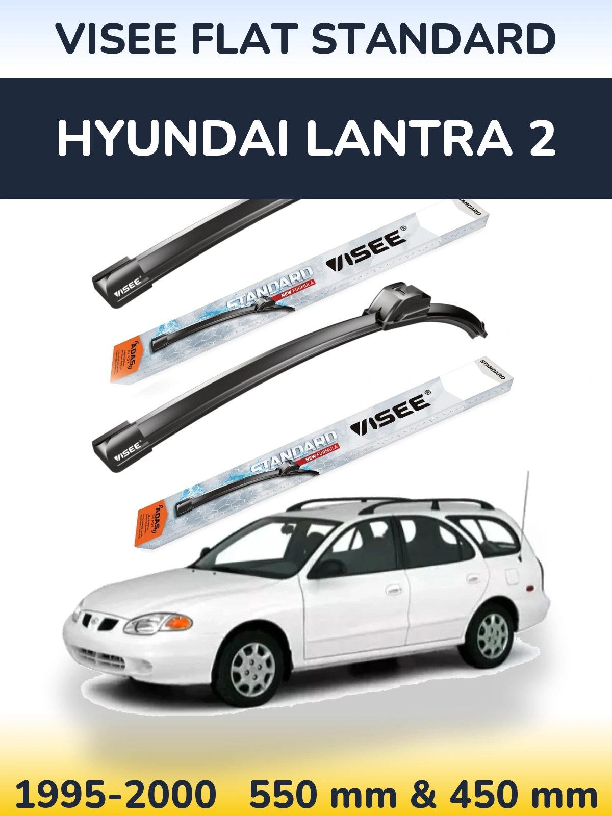 Torkarblad VISEE FLAT STANDARD för Hyundai Lantra 2