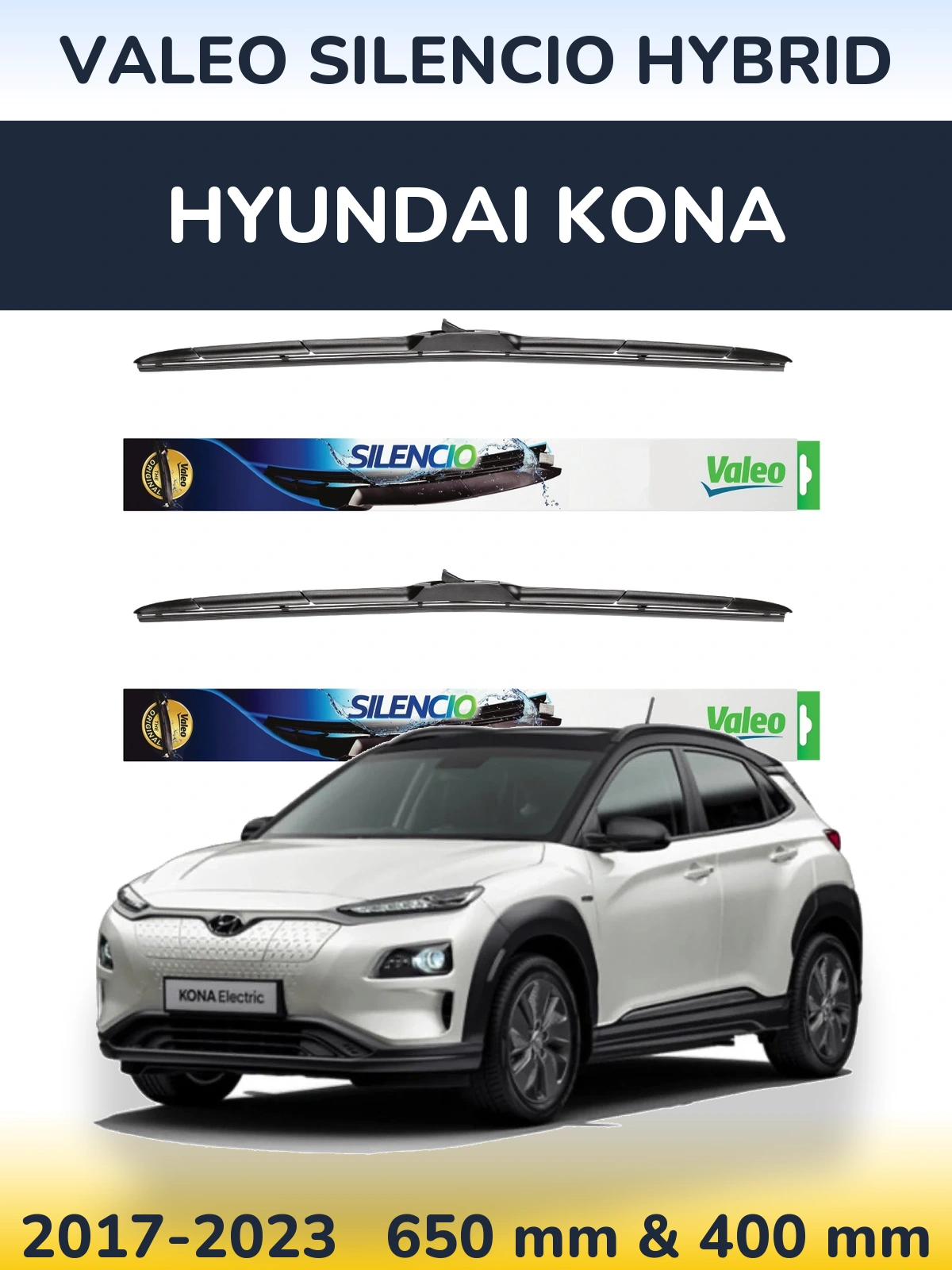 Torkarblad Valeo Silencio Hybrid för Hyundai Kona