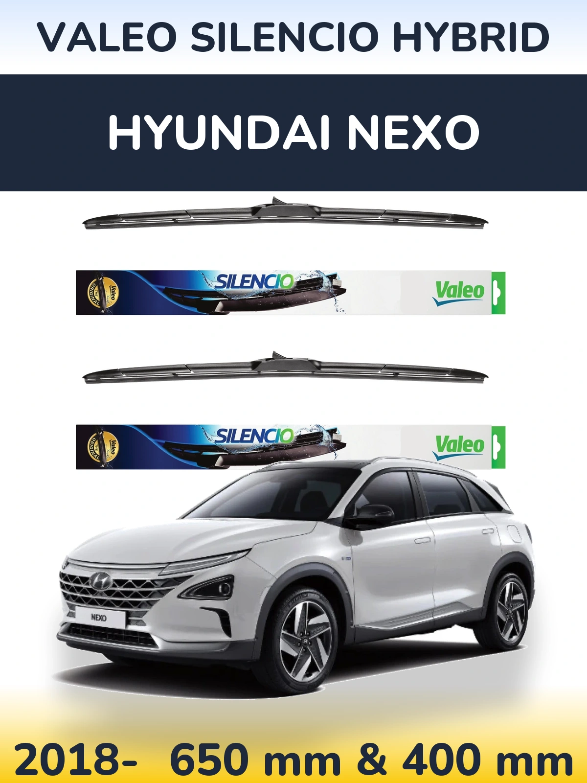 Torkarblad Valeo Silencio Hybrid för Hyundai Nexo