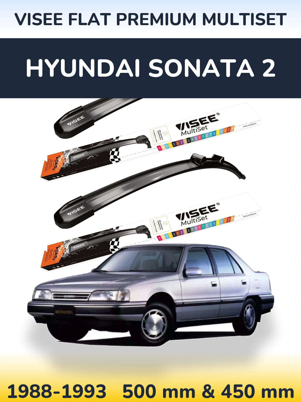 Torkarblad VISEE FLAT PREMIUM MultiSet för Hyundai Sonata 2