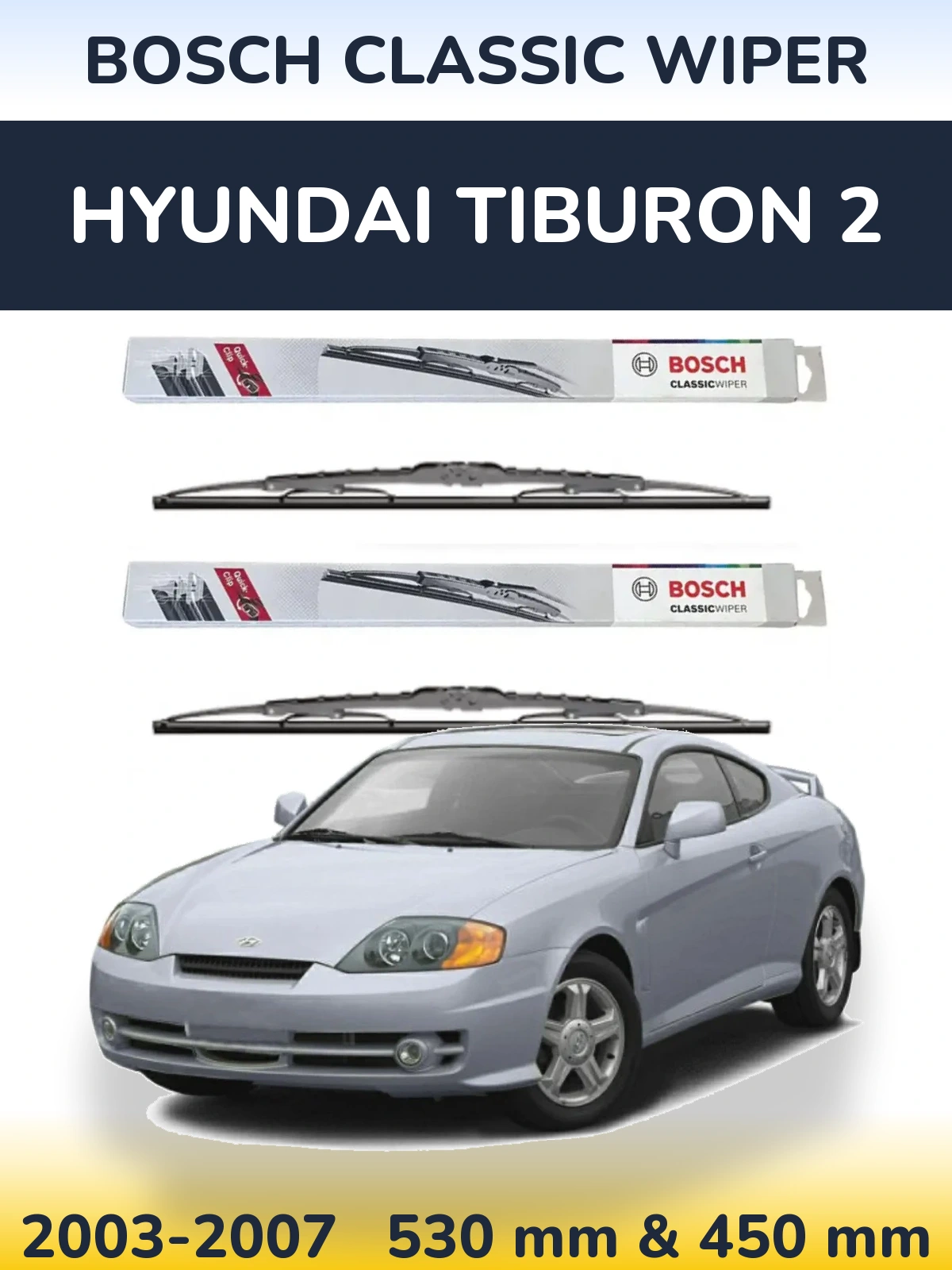 Torkarblad BOSCH Classic Wiper för Hyundai Tiburon 2