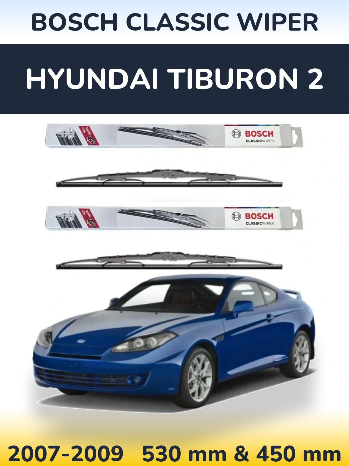 Torkarblad BOSCH Classic Wiper för Hyundai Tiburon 2