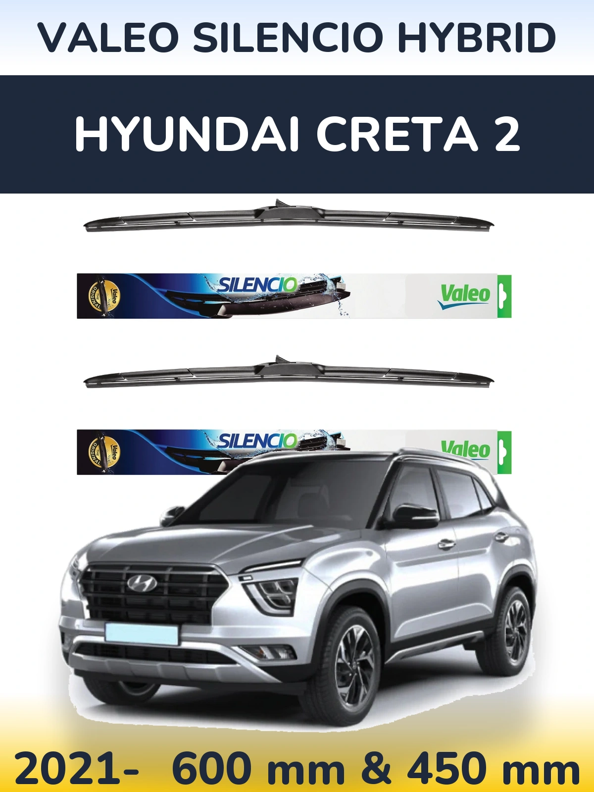 Torkarblad Valeo Silencio Hybrid för Hyundai Creta 2