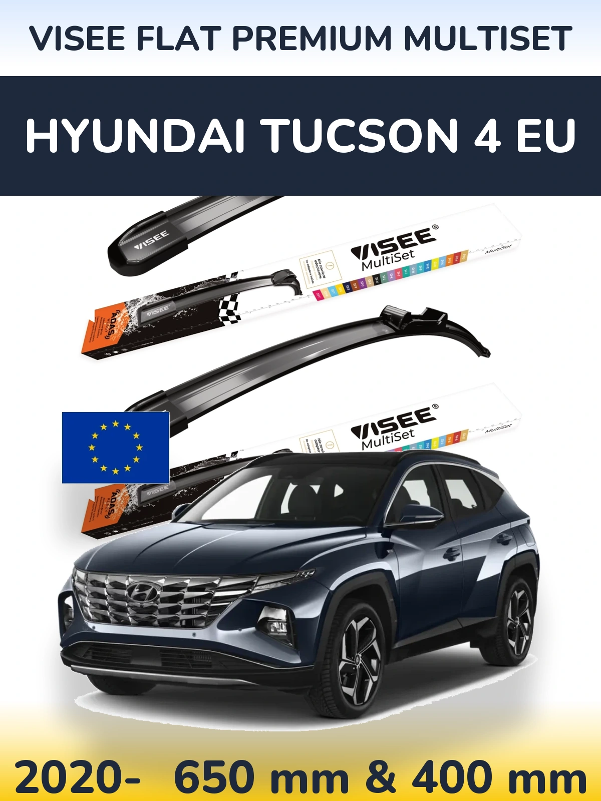 Torkarblad VISEE FLAT PREMIUM MultiSet för Hyundai Tucson 4 EU