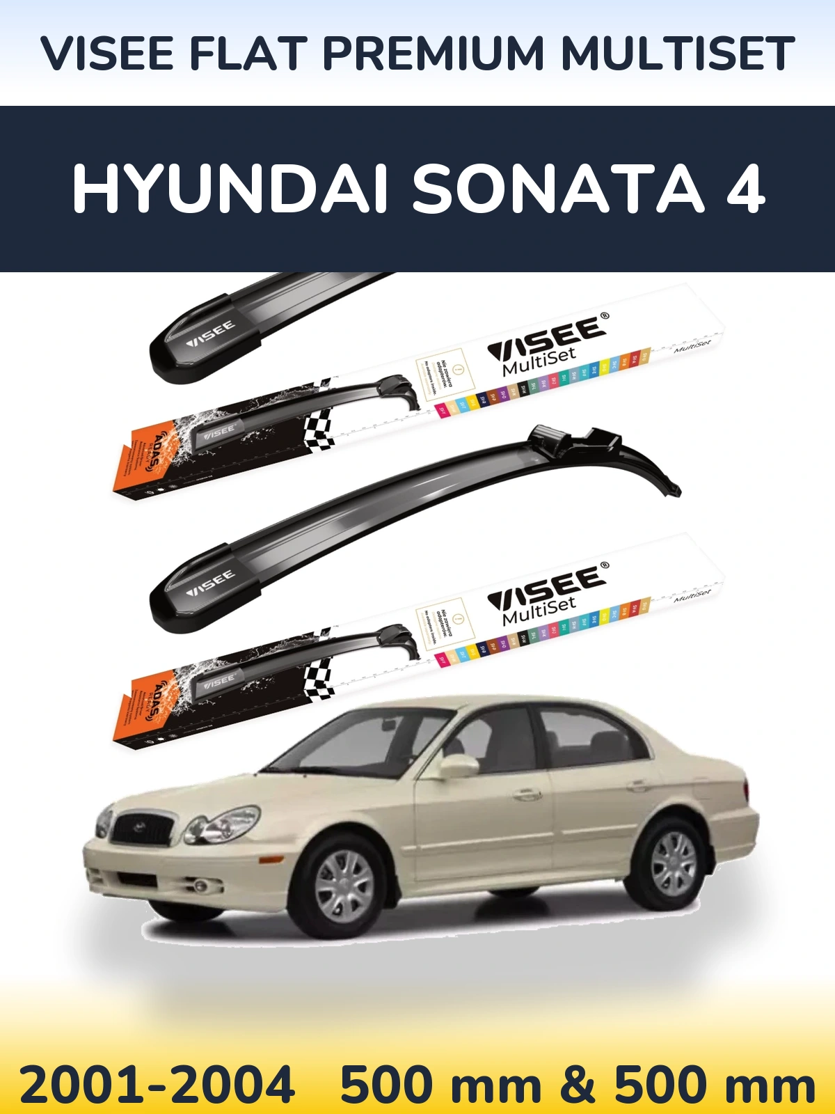 Torkarblad VISEE FLAT PREMIUM MultiSet för Hyundai Sonata 4