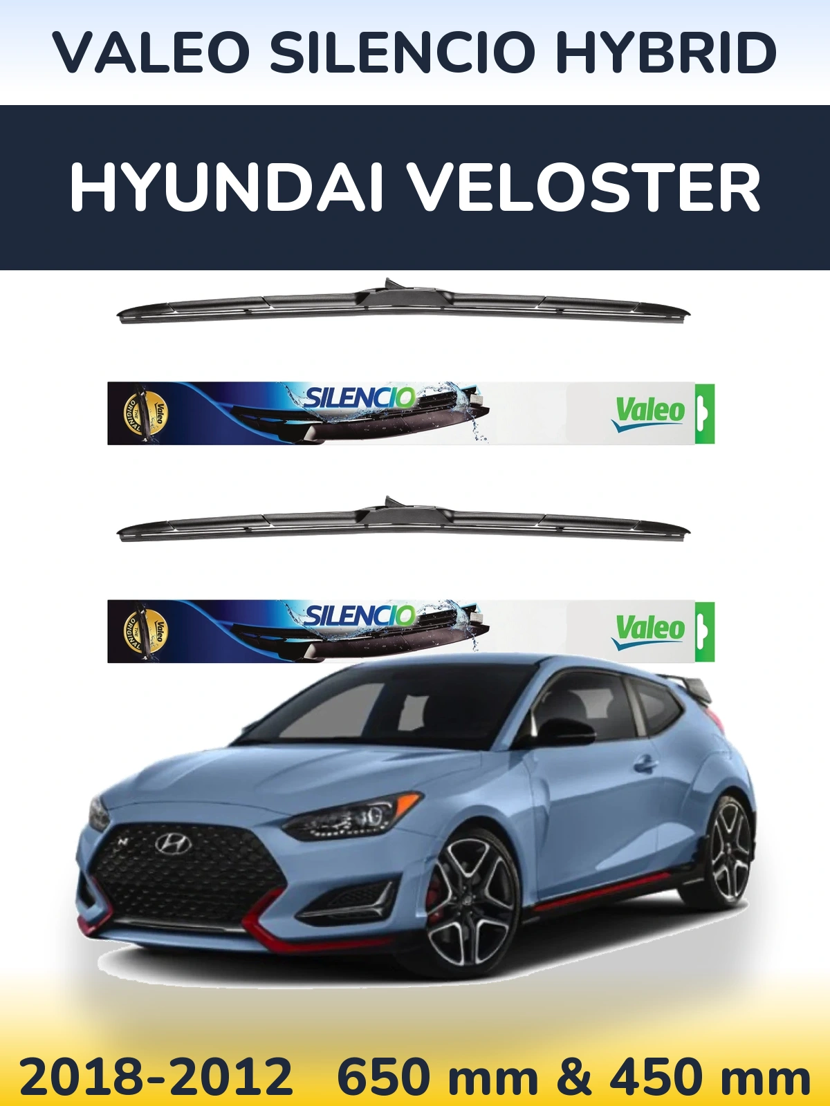 Torkarblad Valeo Silencio Hybrid för Hyundai Veloster