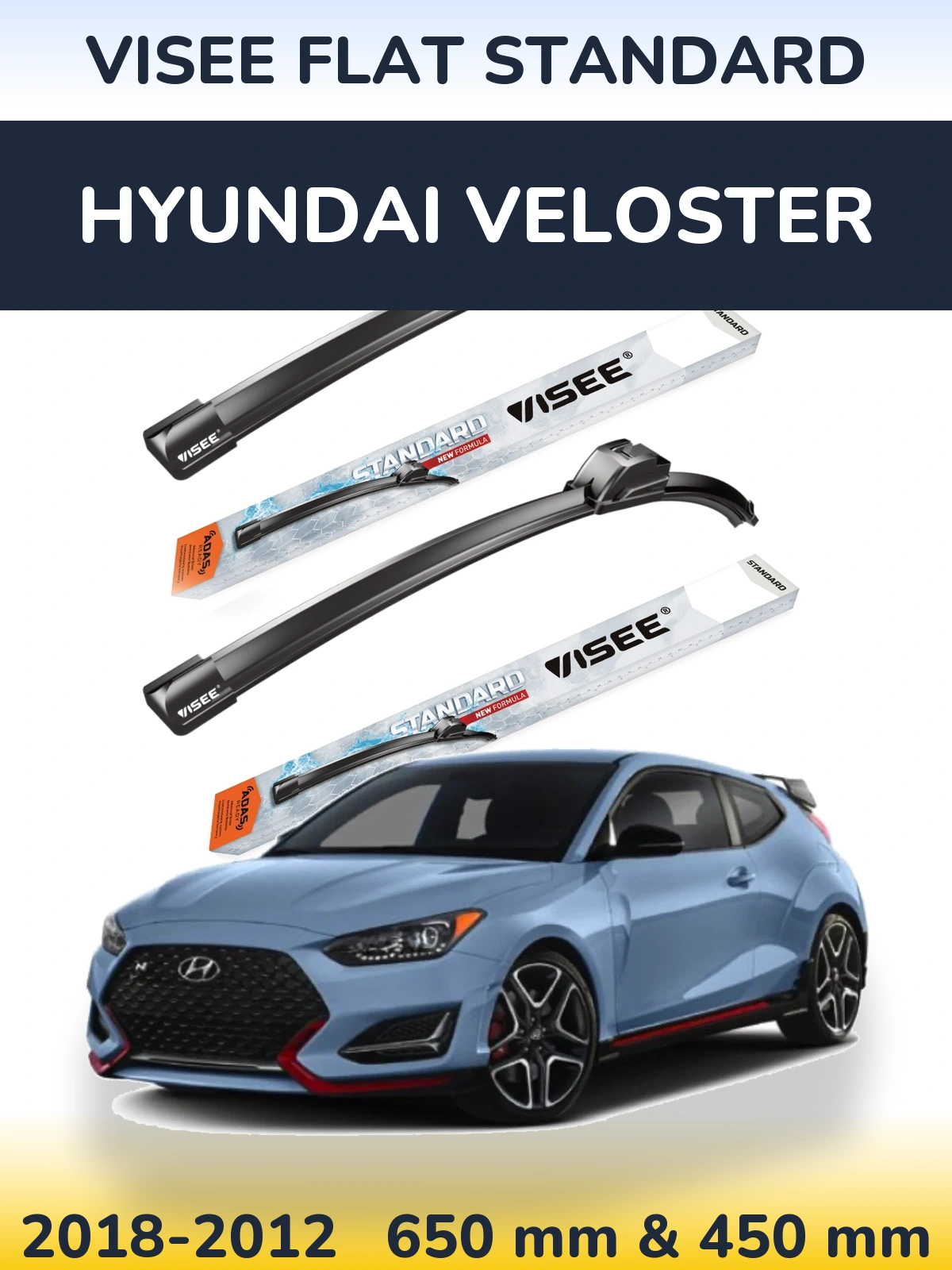 Torkarblad VISEE FLAT STANDARD för Hyundai Veloster