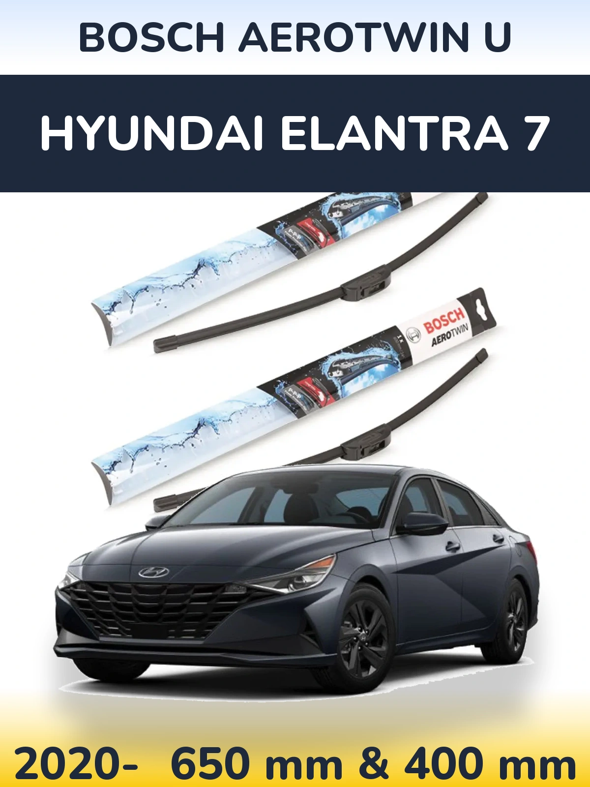 Torkarblad BOSCH AeroTwin U för Hyundai Elantra 7