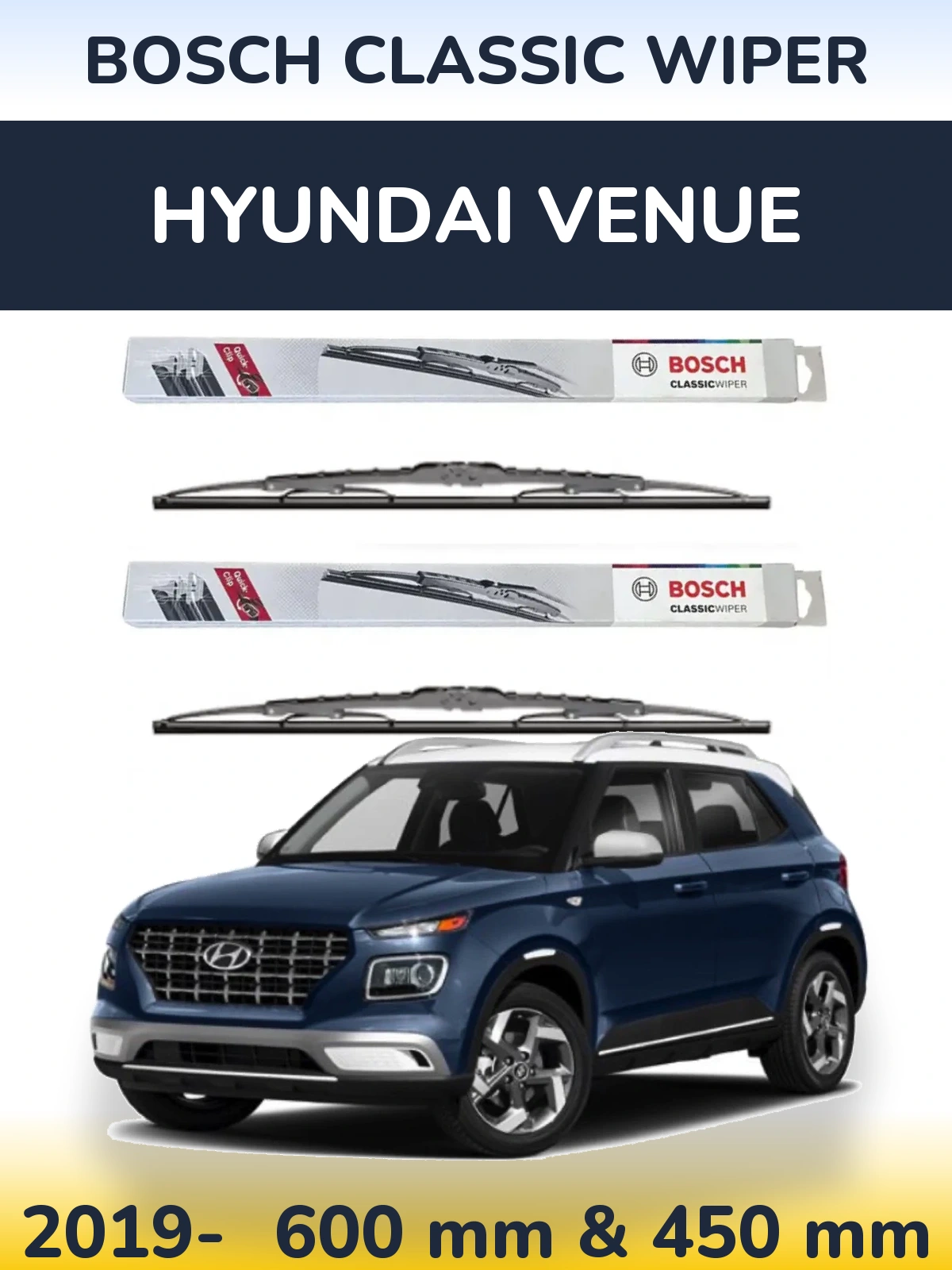 Torkarblad BOSCH Classic Wiper för Hyundai Venue