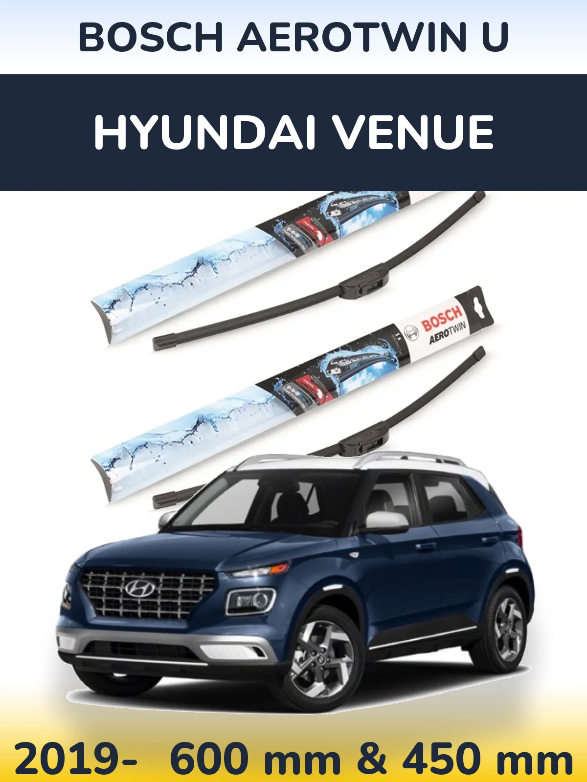 Torkarblad BOSCH AeroTwin U för Hyundai Venue
