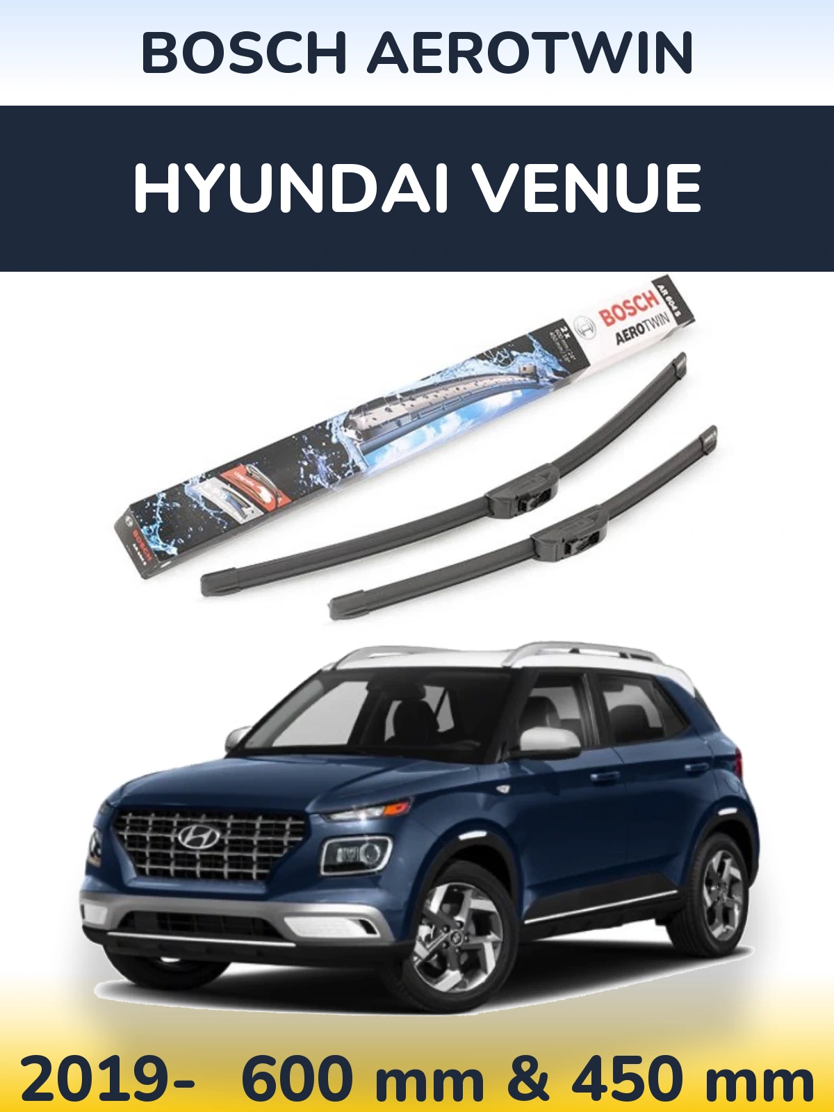 Torkarblad BOSCH AeroTwin för Hyundai Venue