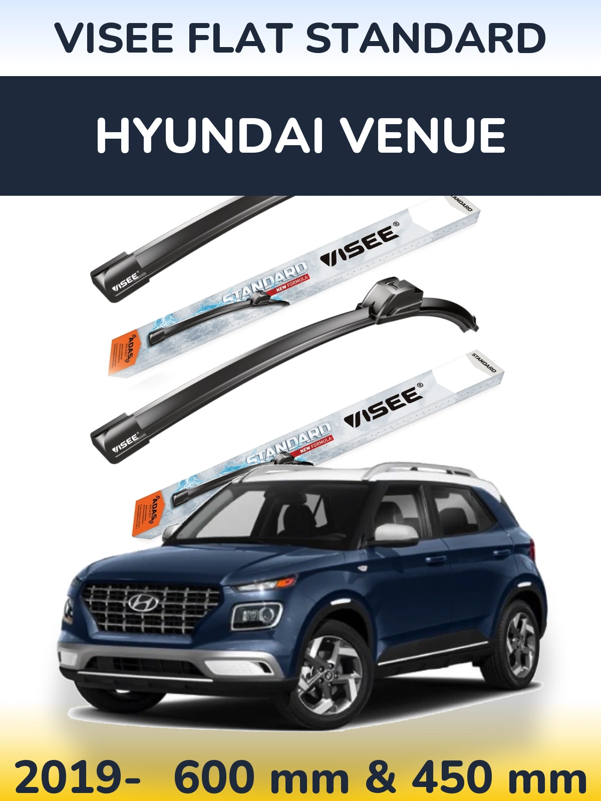 Torkarblad VISEE FLAT STANDARD för Hyundai Venue