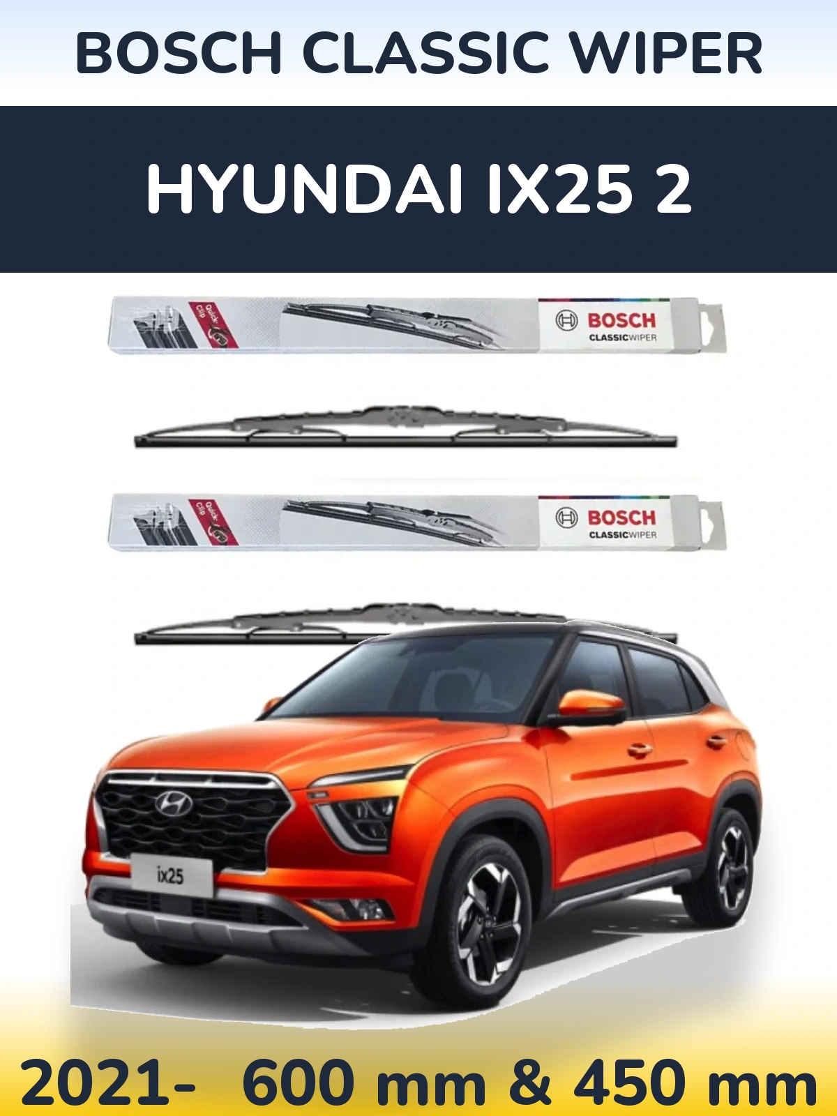 Torkarblad BOSCH Classic Wiper för Hyundai ix25 2
