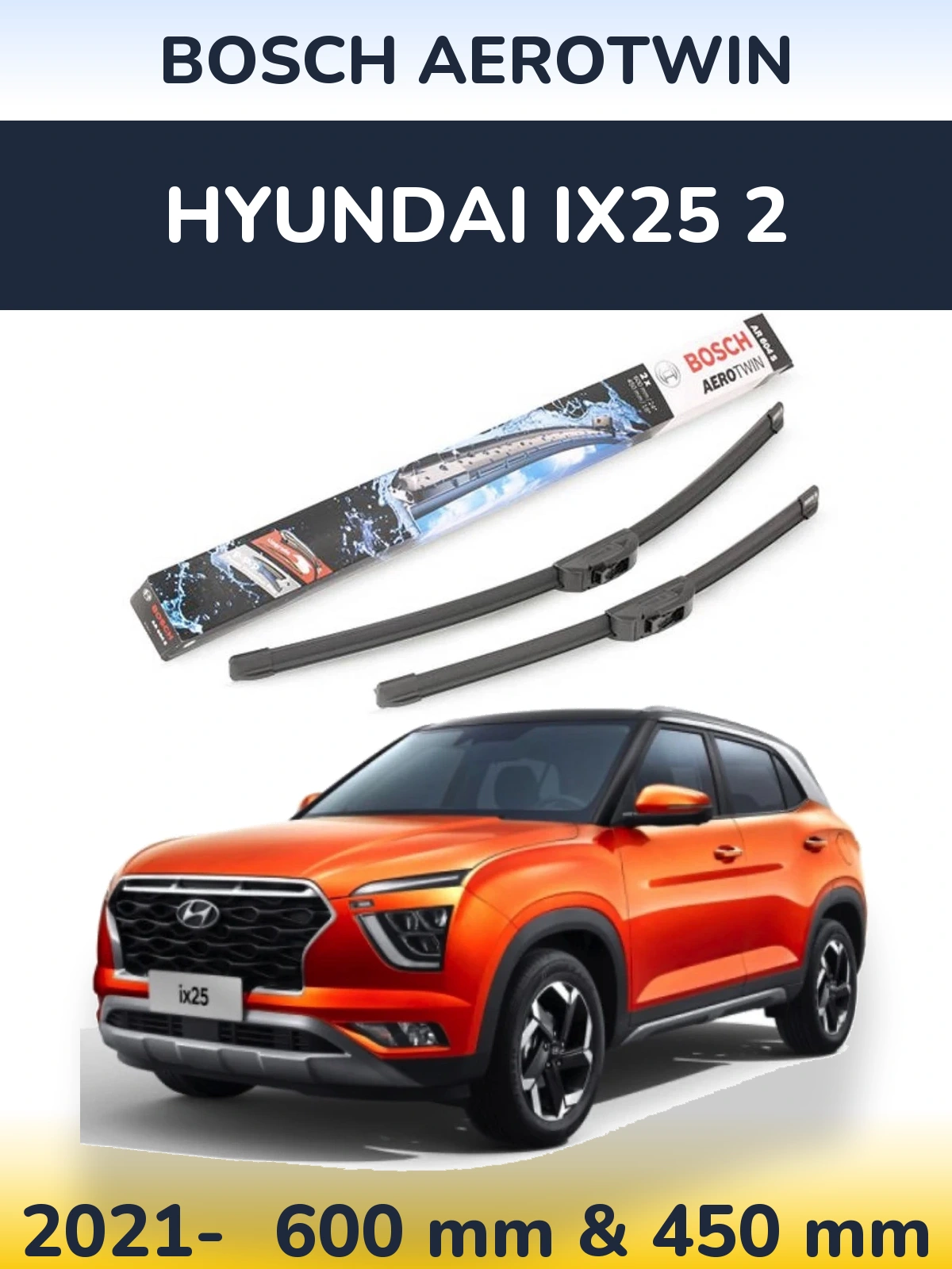 Torkarblad BOSCH AeroTwin för Hyundai ix25 2