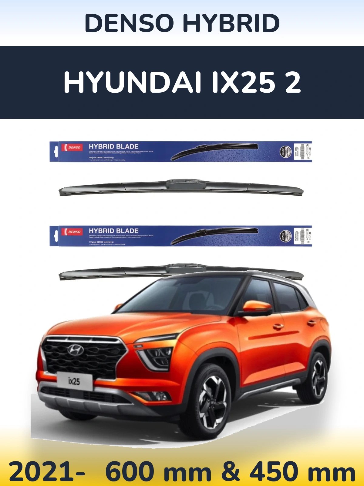 Torkarblad Denso Hybrid för Hyundai ix25 2