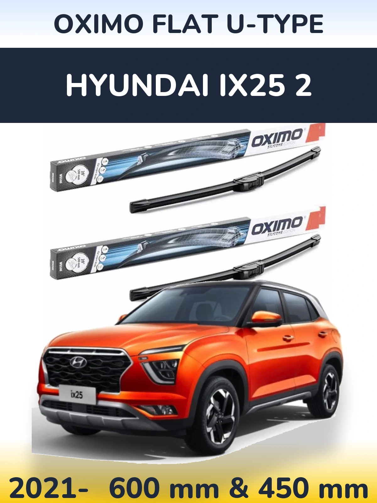 Torkarblad Oximo Flat U-type för Hyundai ix25 2