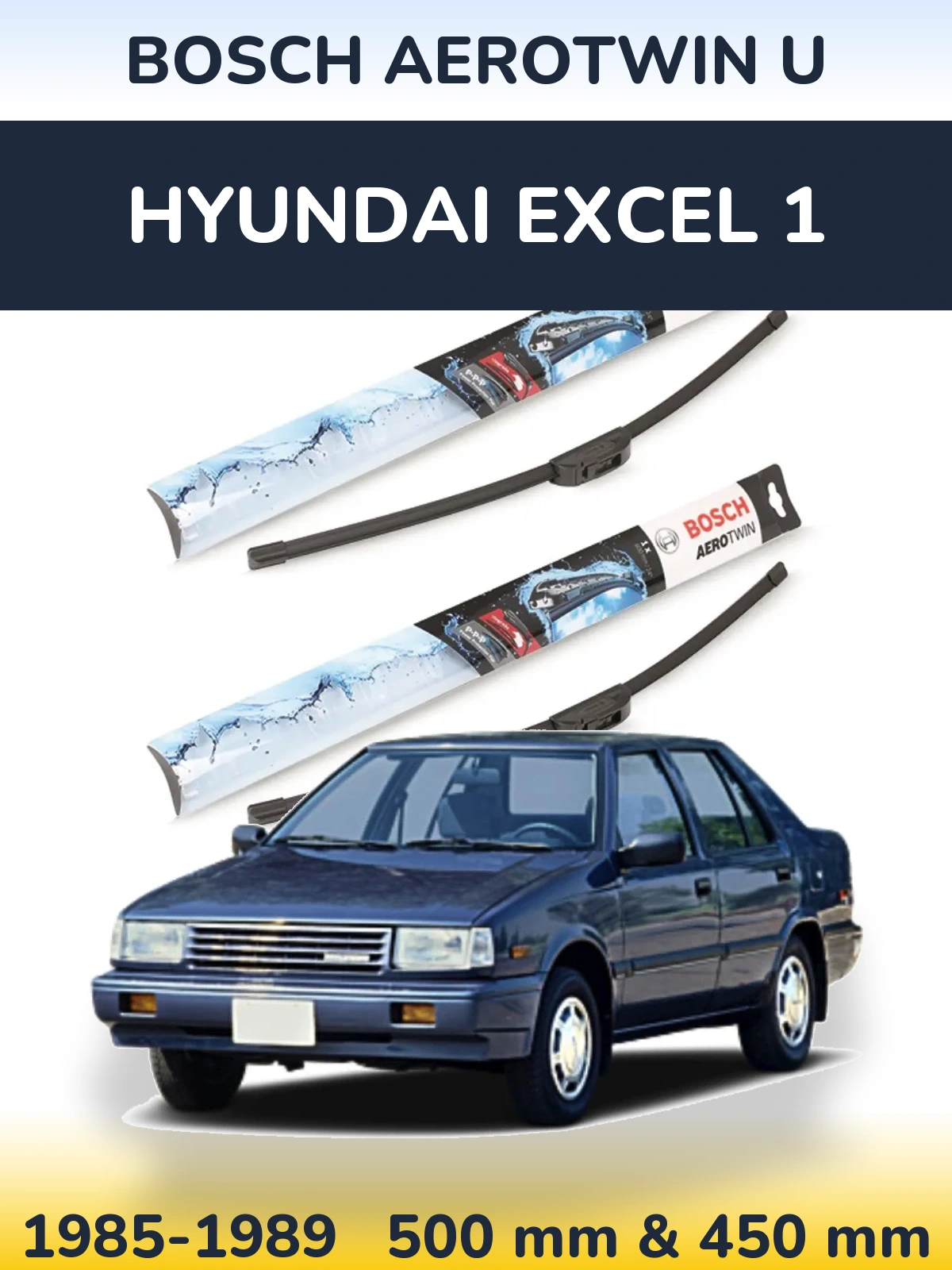 Torkarblad BOSCH AeroTwin U för Hyundai Excel 1
