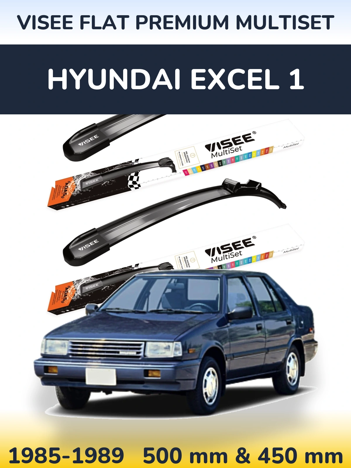 Torkarblad VISEE FLAT PREMIUM MultiSet för Hyundai Excel 1