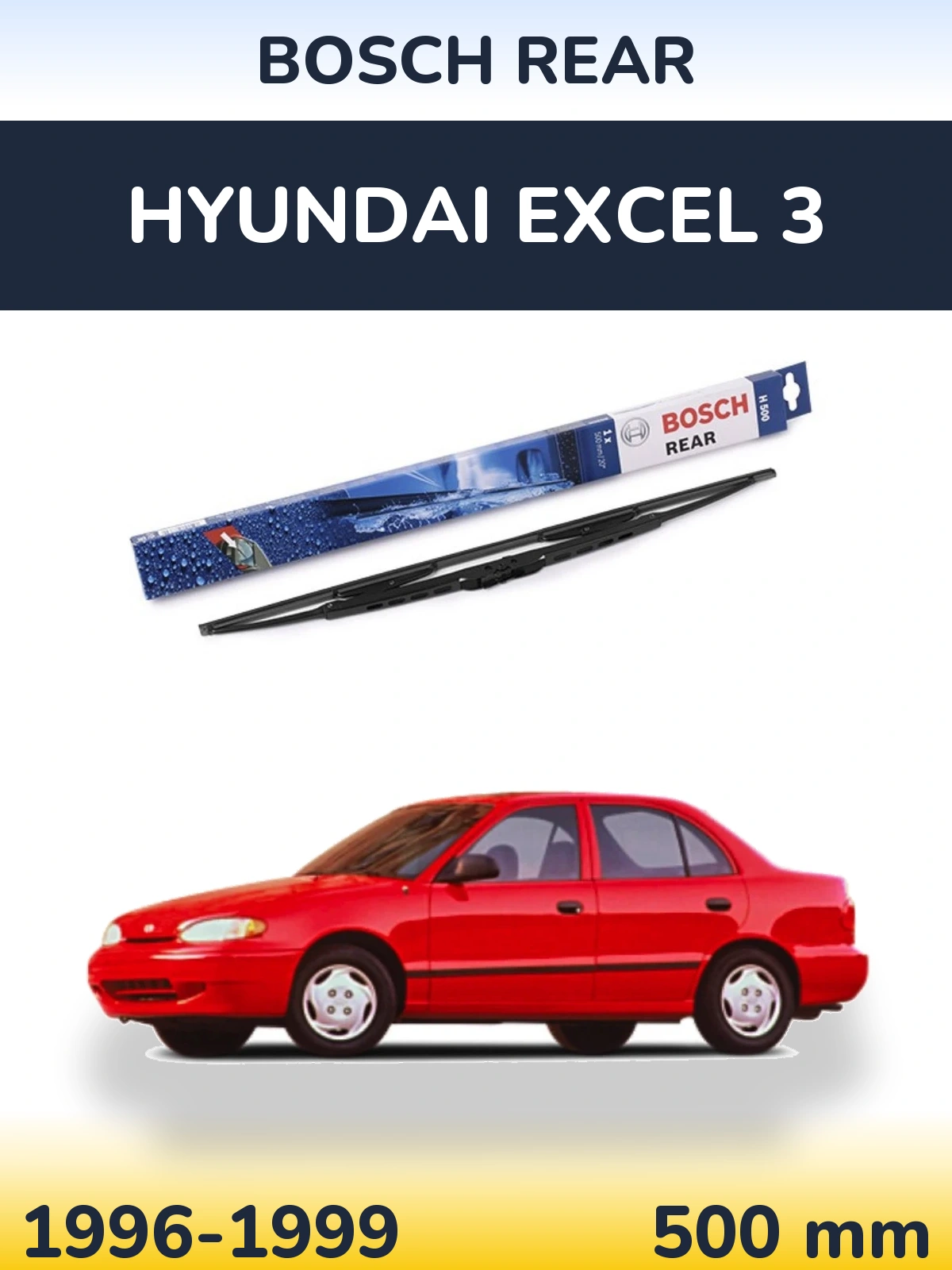 Задний дворник BOSCH Rear 500 мм для Hyundai Excel 3 1996-1999