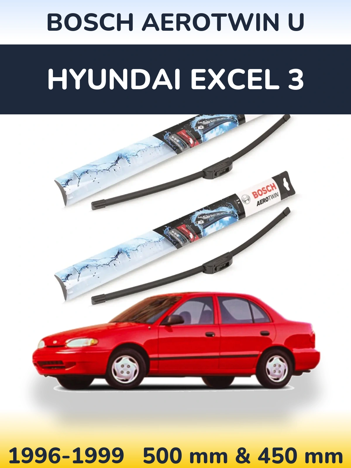 Torkarblad BOSCH AeroTwin U för Hyundai Excel 3