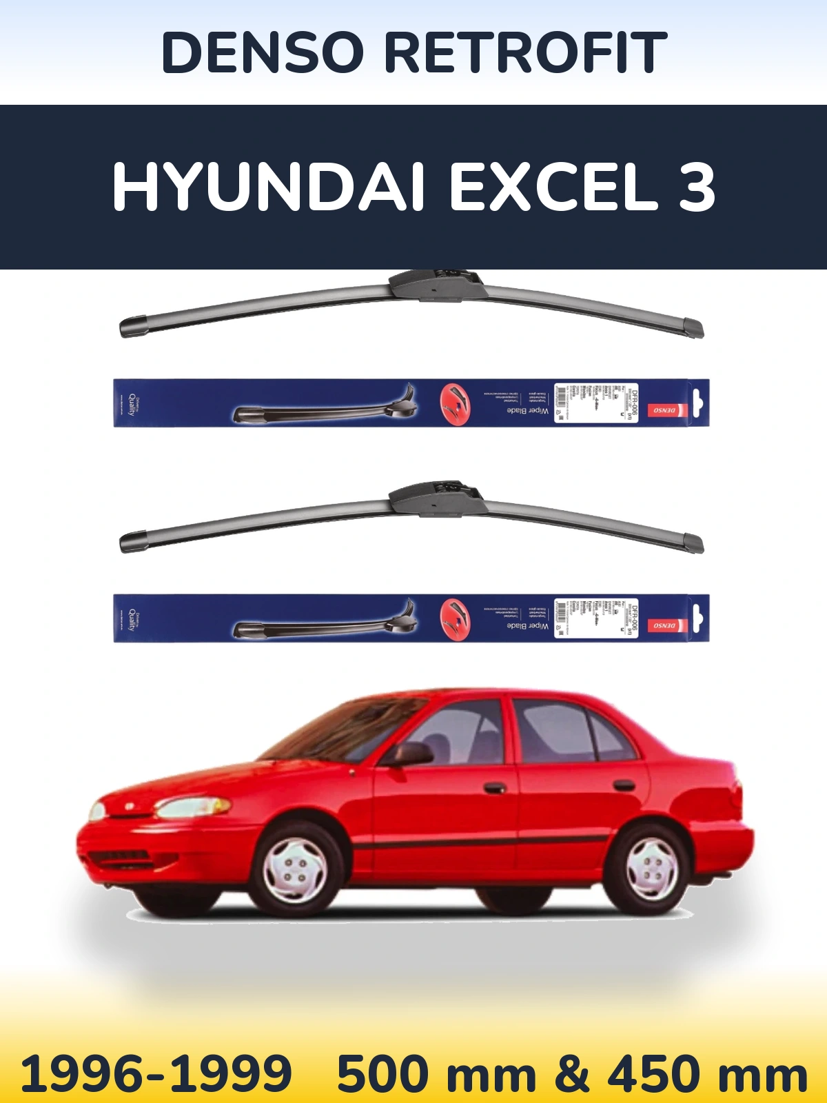 Torkarblad Denso Retrofit för Hyundai Excel 3
