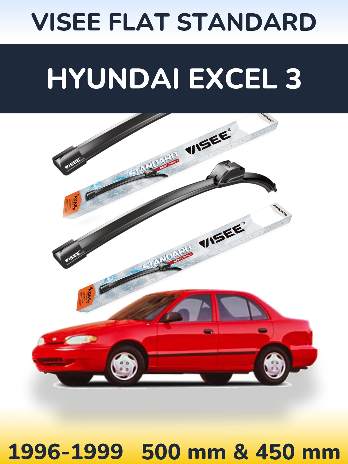 Torkarblad VISEE FLAT STANDARD för Hyundai Excel 3
