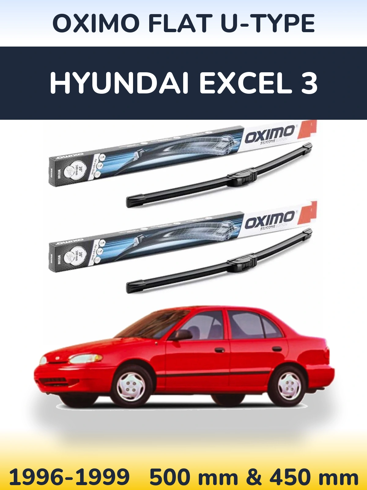 Torkarblad Oximo Flat U-type för Hyundai Excel 3