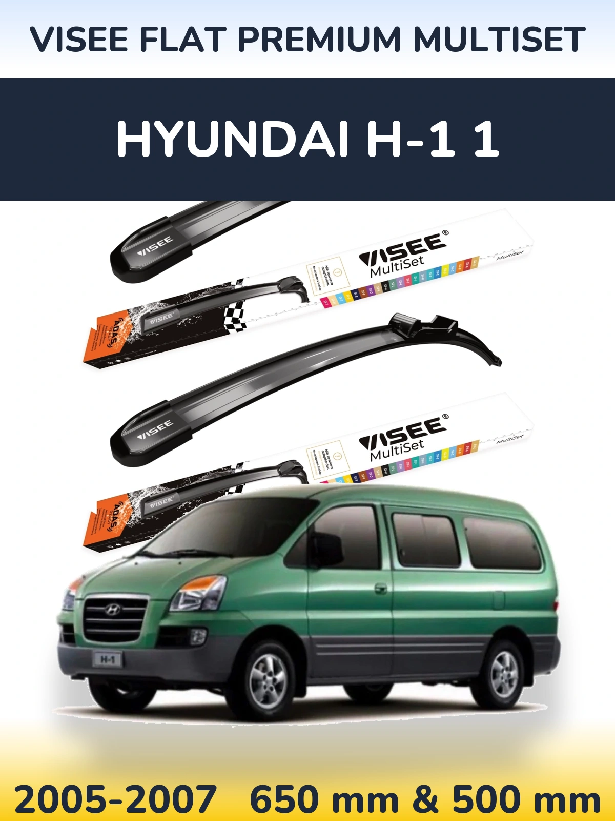 Torkarblad VISEE FLAT PREMIUM MultiSet för Hyundai H-1 1