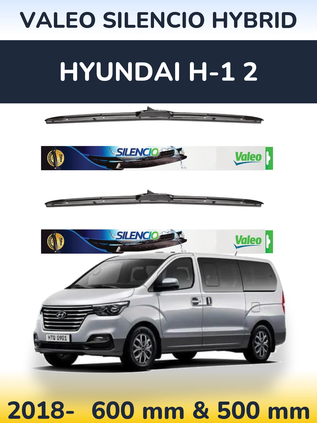 Torkarblad Valeo Silencio Hybrid för Hyundai H-1 2