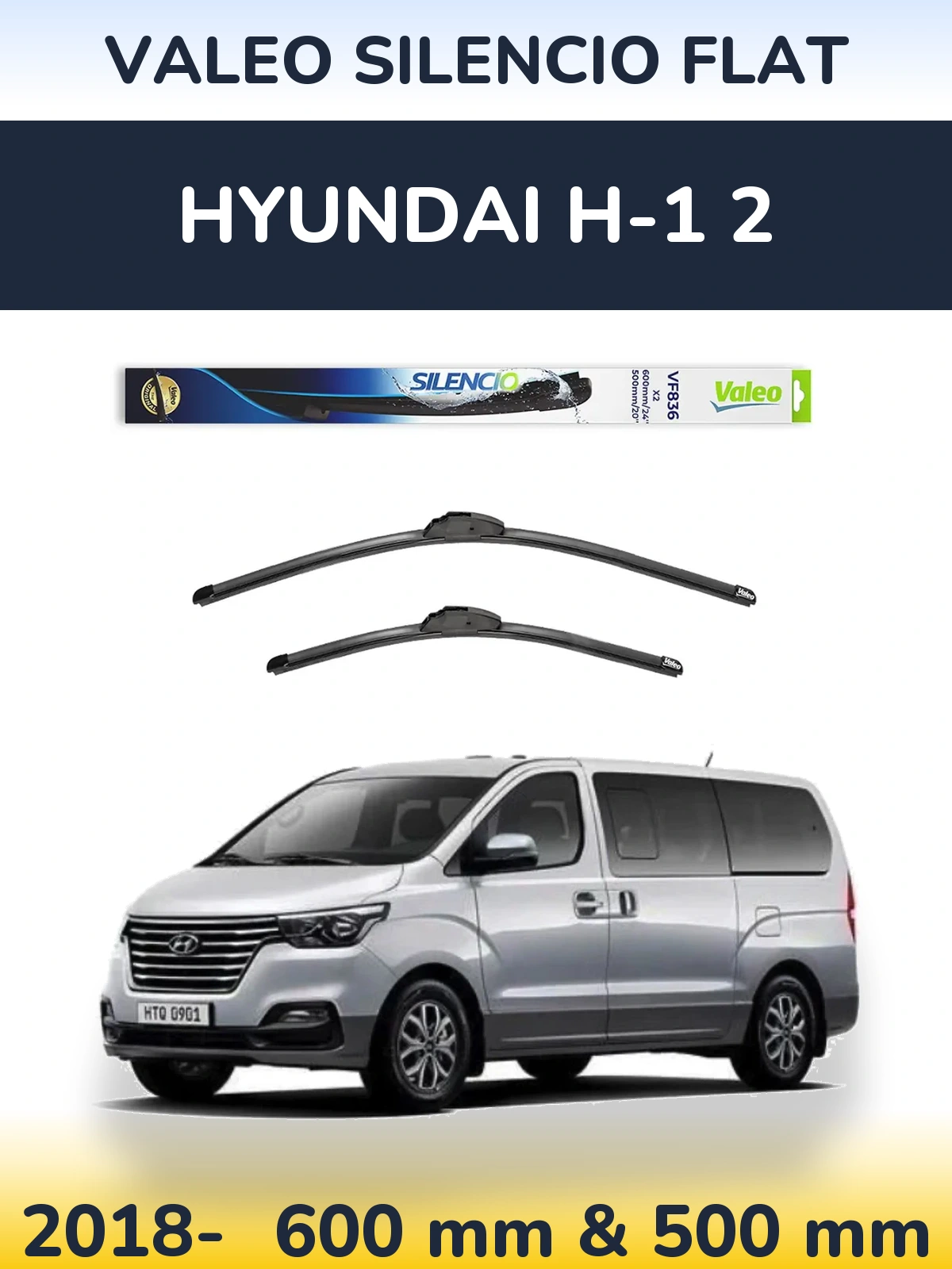Torkarblad Valeo Silencio Flat för Hyundai H-1 2