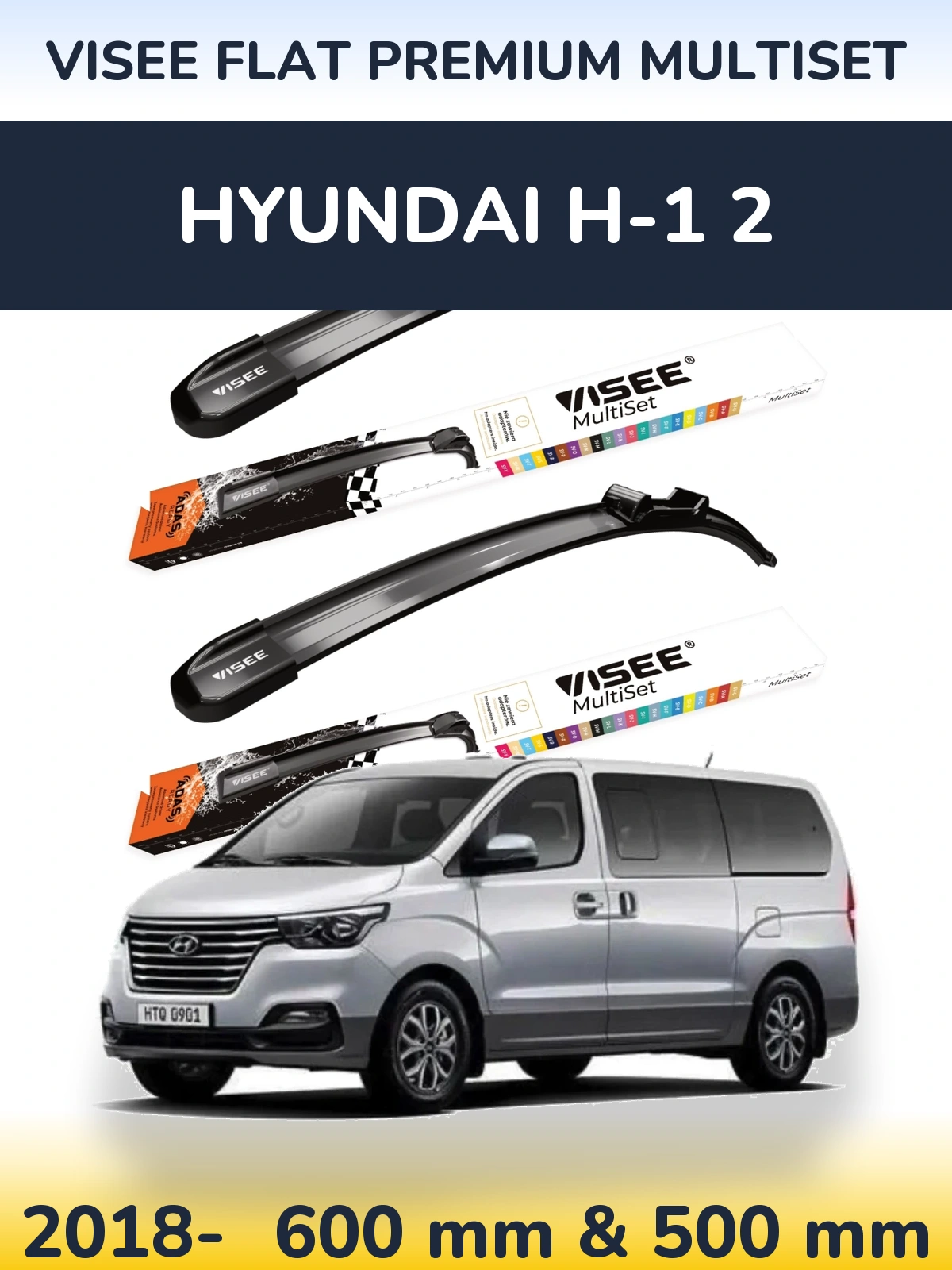 Torkarblad VISEE FLAT PREMIUM MultiSet för Hyundai H-1 2