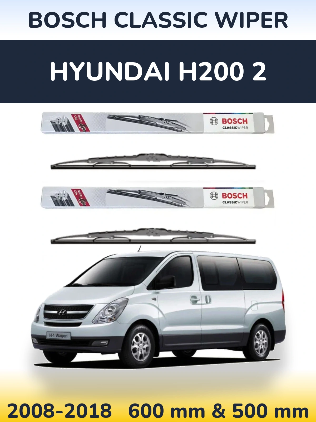 Torkarblad BOSCH Classic Wiper för Hyundai H200 2