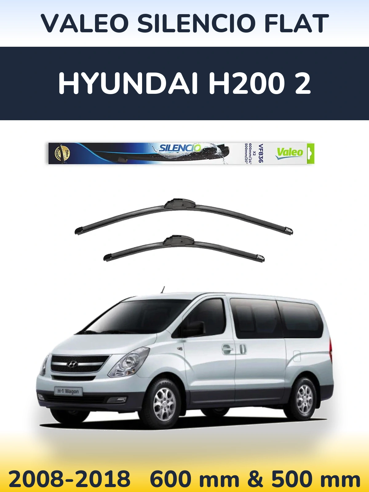 Torkarblad Valeo Silencio Flat för Hyundai H200 2