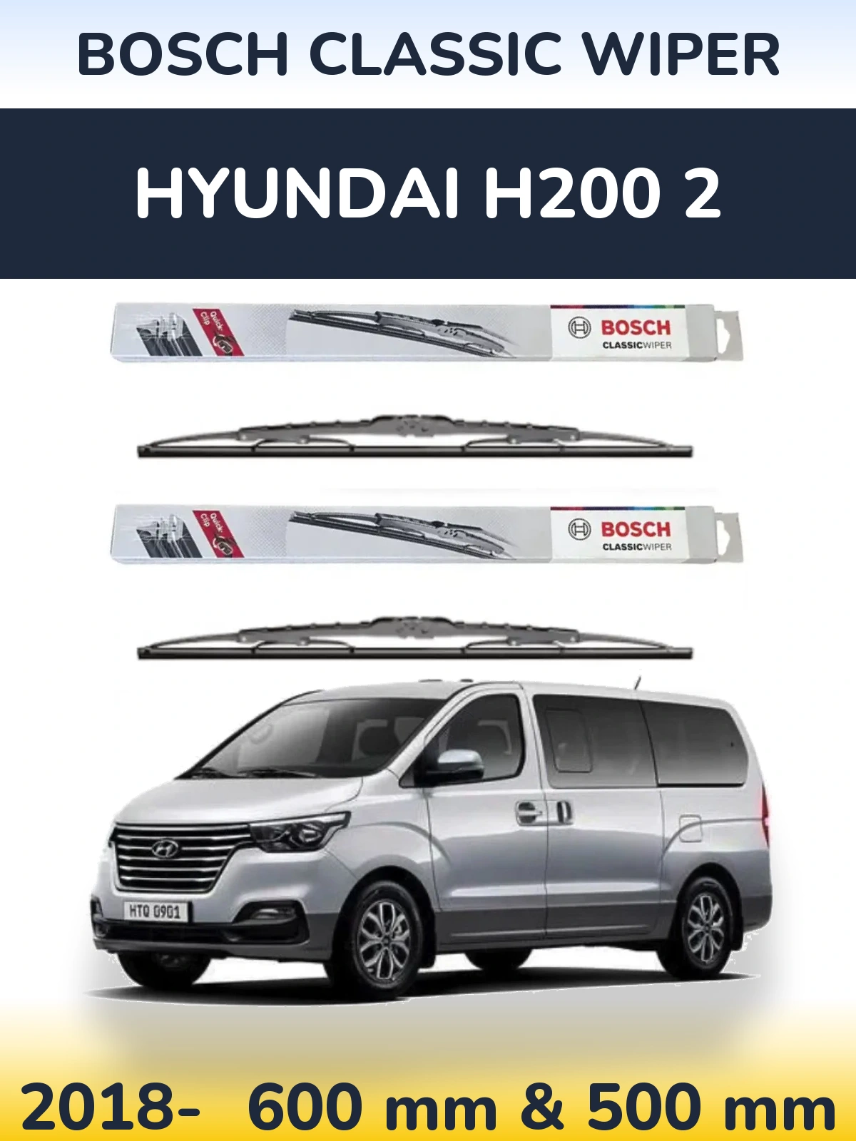 Torkarblad BOSCH Classic Wiper för Hyundai H200 2