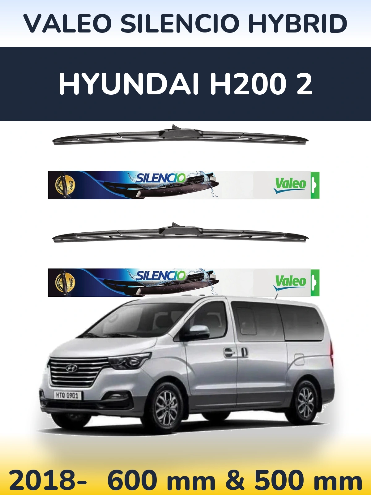 Torkarblad Valeo Silencio Hybrid för Hyundai H200 2