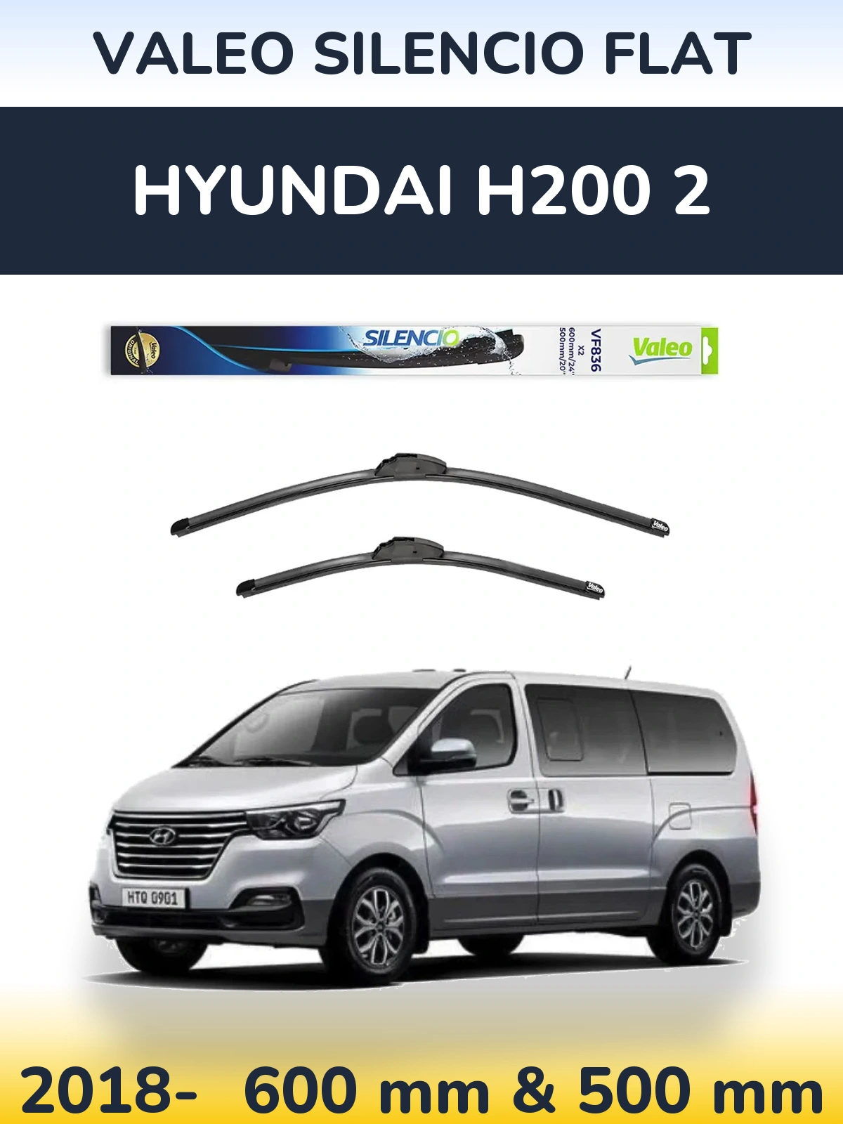 Torkarblad Valeo Silencio Flat för Hyundai H200 2