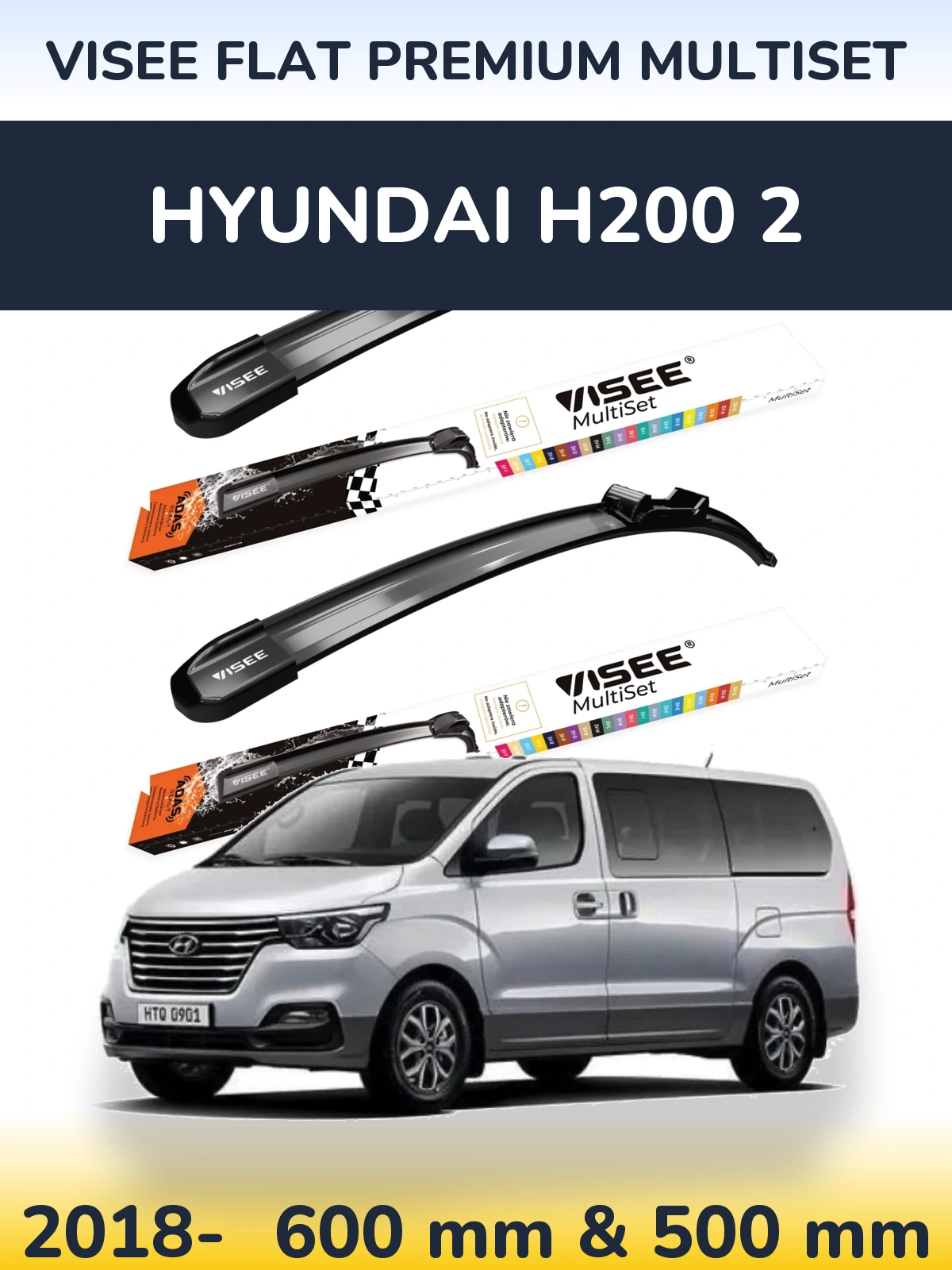 Torkarblad VISEE FLAT PREMIUM MultiSet för Hyundai H200 2