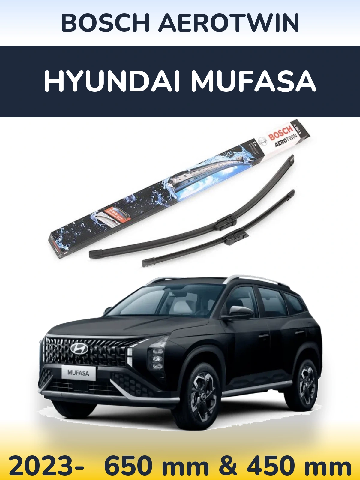Torkarblad BOSCH AeroTwin för Hyundai Mufasa