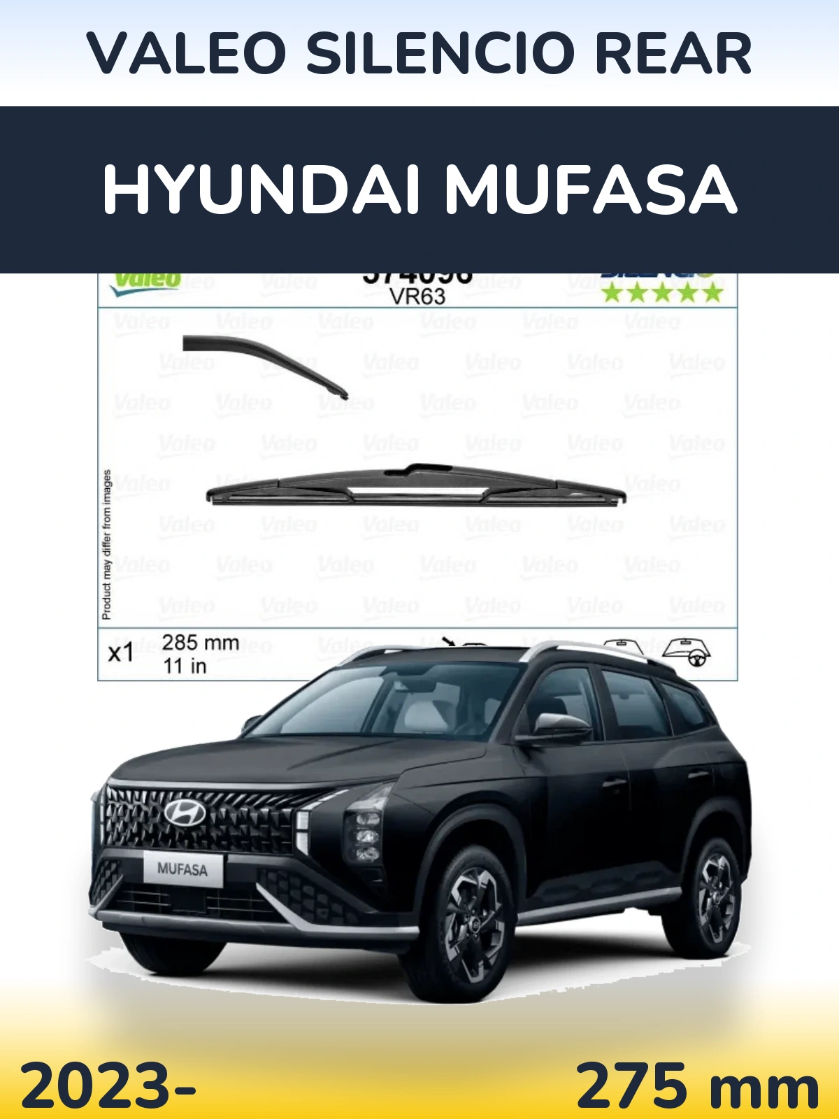 Torkarblad Valeo Silencio Rear för Hyundai Mufasa