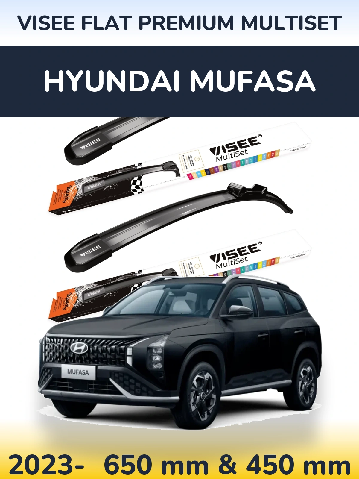 Torkarblad VISEE FLAT PREMIUM MultiSet för Hyundai Mufasa