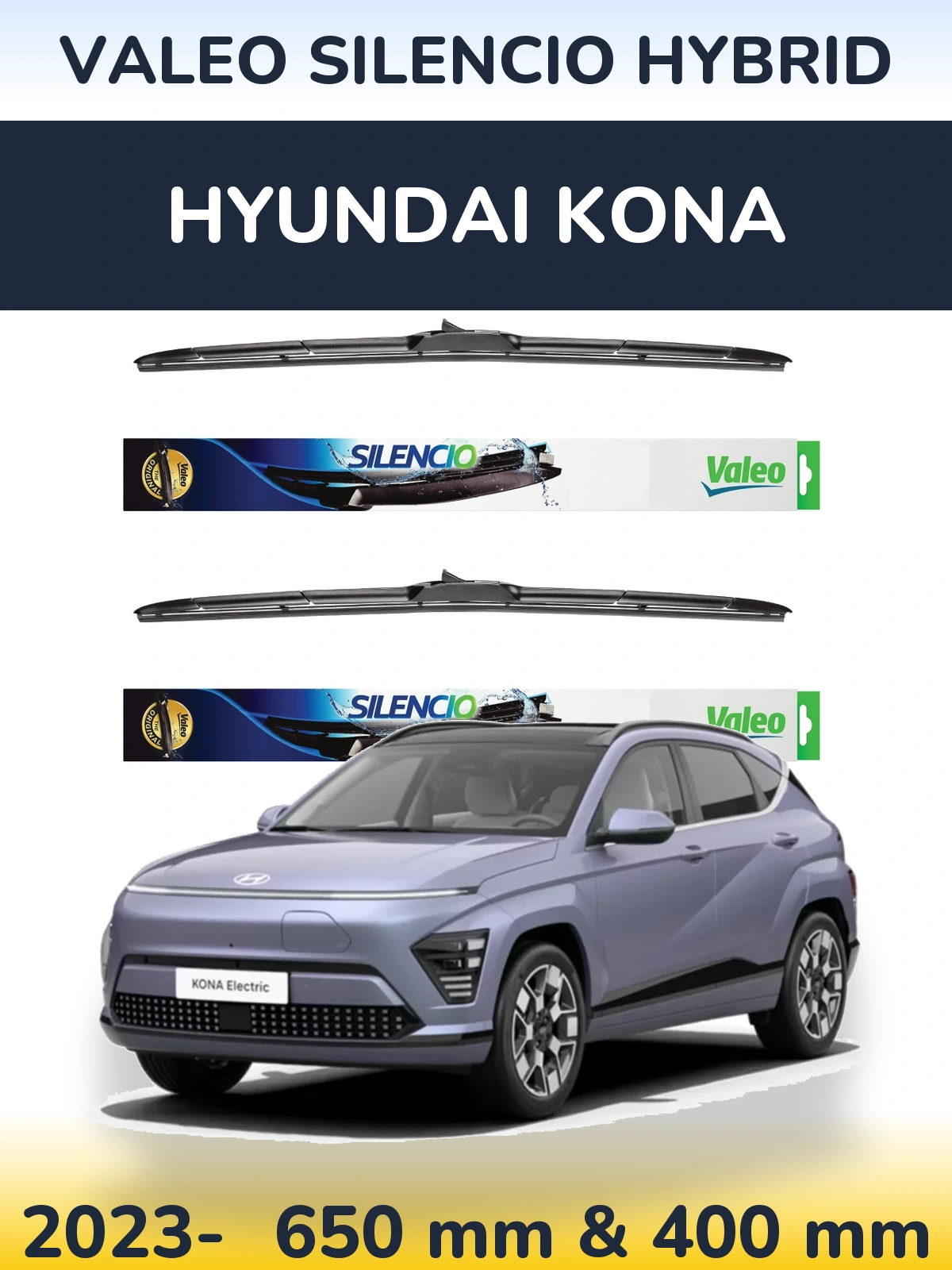 Torkarblad Valeo Silencio Hybrid för Hyundai Kona