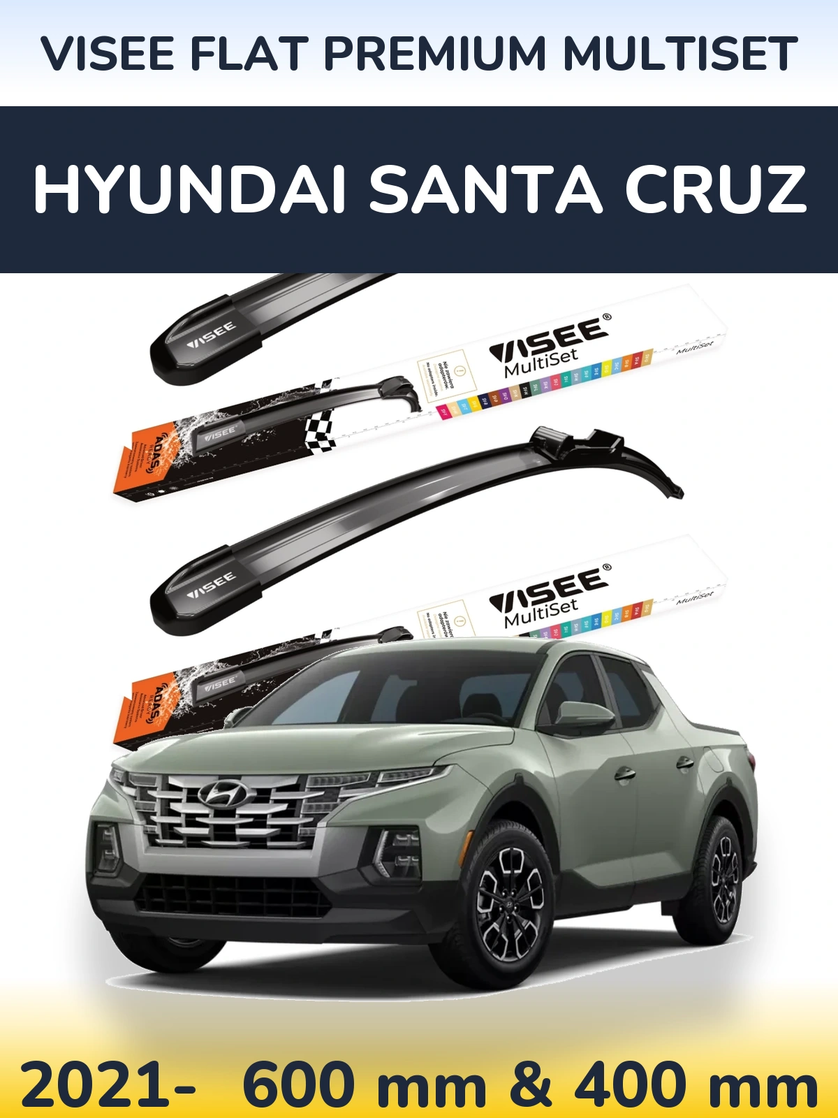 Torkarblad VISEE FLAT PREMIUM MultiSet för Hyundai Santa Cruz